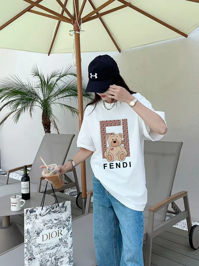 FEN CHEN Star Limited Summer Collection Print Round Neck Short Sleeve T Shirt