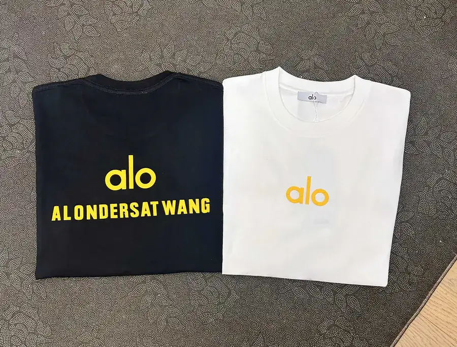 ALO 25ss New Bucket Bag with Customized Sleeve Label Loose Round Neck Short Sleeve T Shirt