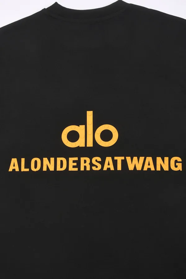 ALO 25ss New Bucket Bag with Customized Sleeve Label Loose Round Neck Short Sleeve T Shirt