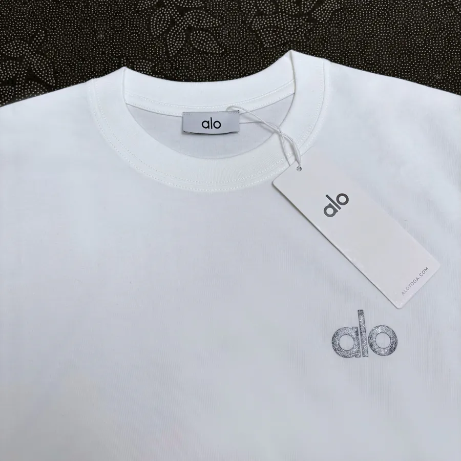 Alo 25ss New Arrival Casual Short Sleeve T Shirt with Burst Line
