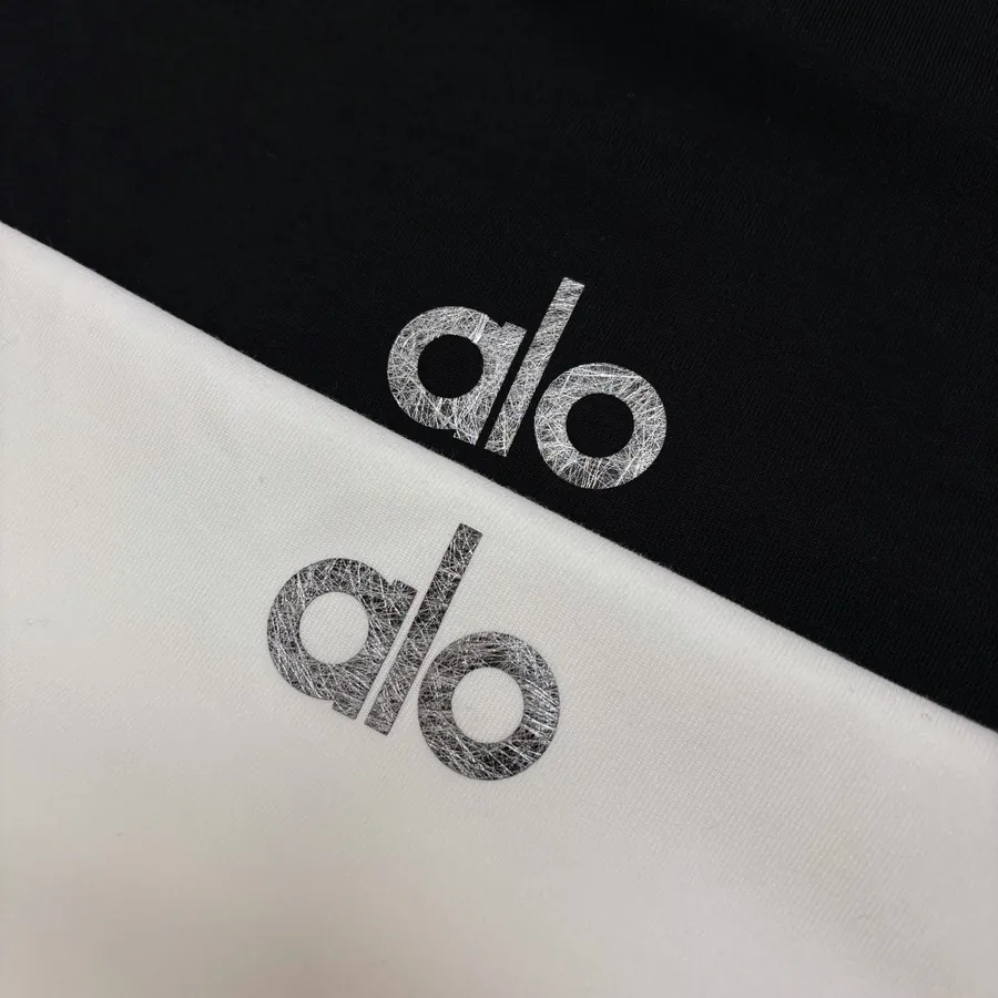 Alo 25ss New Arrival Casual Short Sleeve T Shirt with Burst Stitch Design