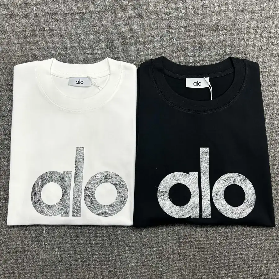Alo 25ss New Arrival Casual Short Sleeve T Shirt with Large Front Logo