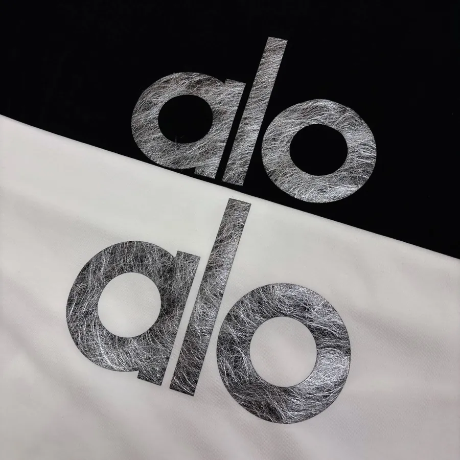Alo 25ss New Collection Casual Short Sleeve T Shirt with Large Front Patches