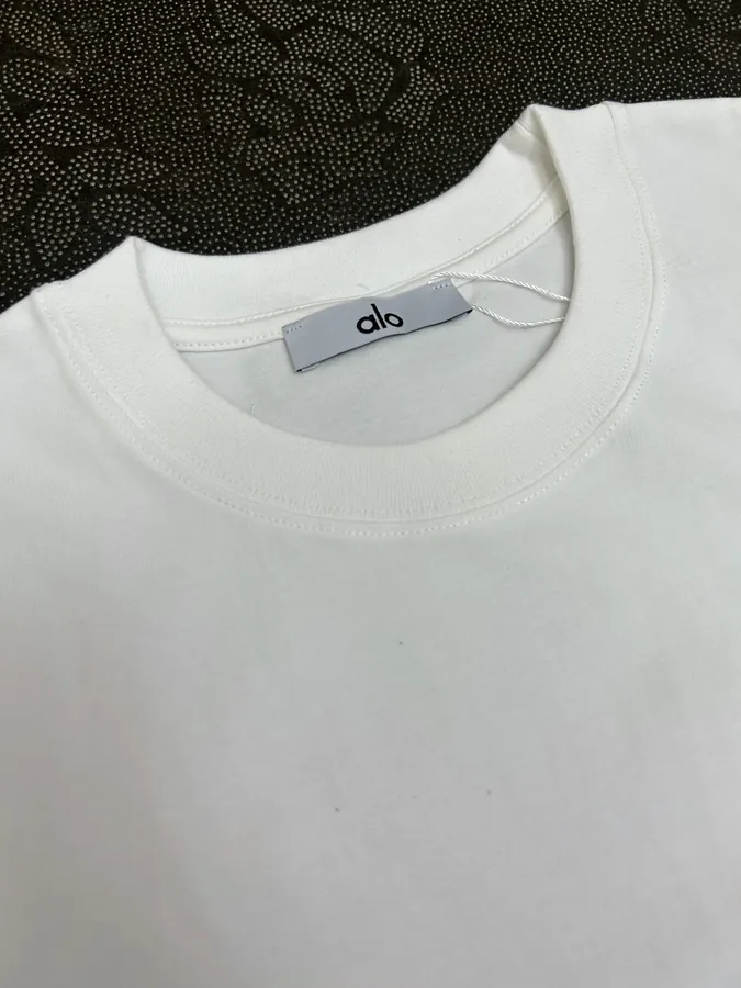 ALO 25ss Custom Label Loose Round Neck Short Sleeve T Shirt