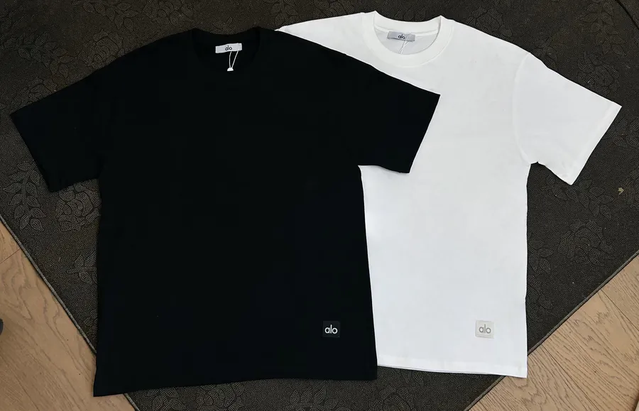 ALO 25ss Custom Label Loose Round Neck Short Sleeve T Shirt