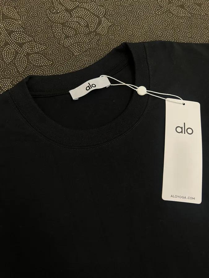 ALO 25ss Custom Label Loose Round Neck Short Sleeve T Shirt