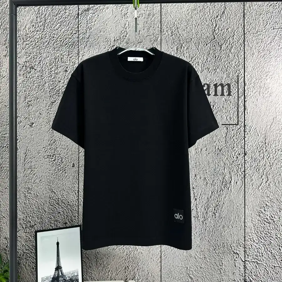ALO 25ss Custom Label Loose Round Neck Short Sleeve T Shirt