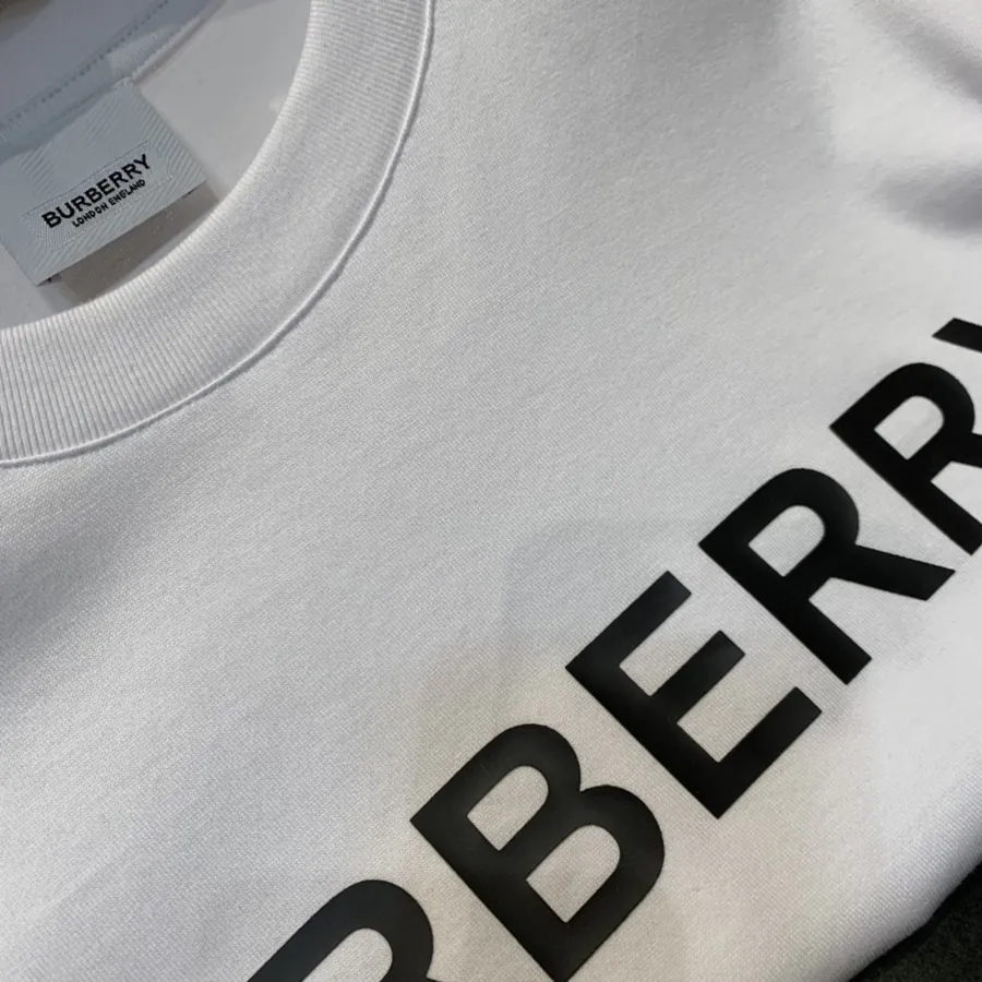 BBR Burberry London Logo Overprint Cotton Loose Short Sleeve T Shirt