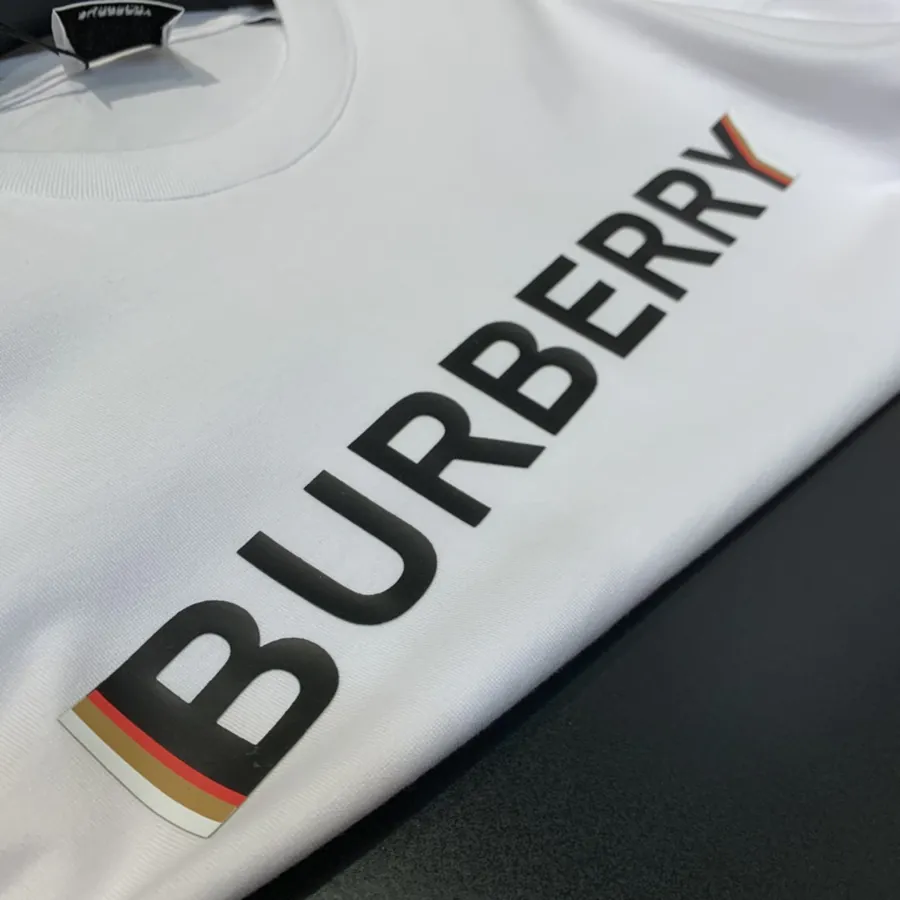 BBR Burberry London Logo Overprint Cotton Loose Short Sleeve T Shirt