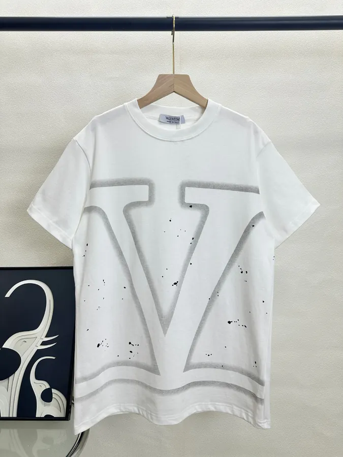 Valentino Large Letter Splatter Short Sleeve