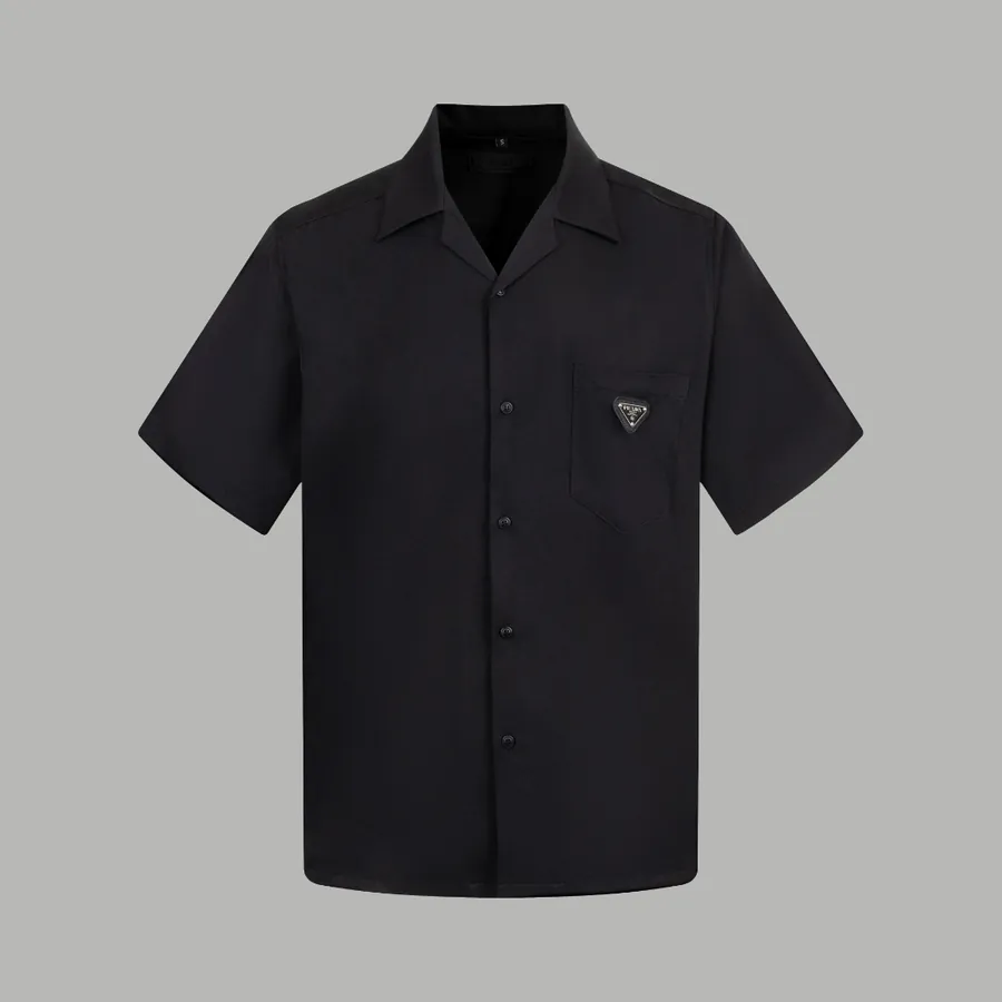 PRA辰星专供 Triangle Logo Shield Embroidered Silk Shirt