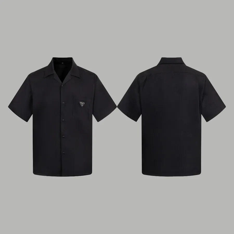 PRA辰星专供 Triangle Logo Shield Embroidered Silk Shirt