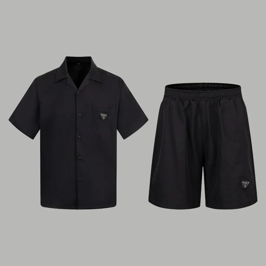 PRA辰星专供 Triangle Logo Shield Embroidered Silk Shirt