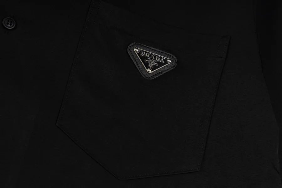 PRA辰星专供 Triangle Logo Shield Embroidered Silk Shirt