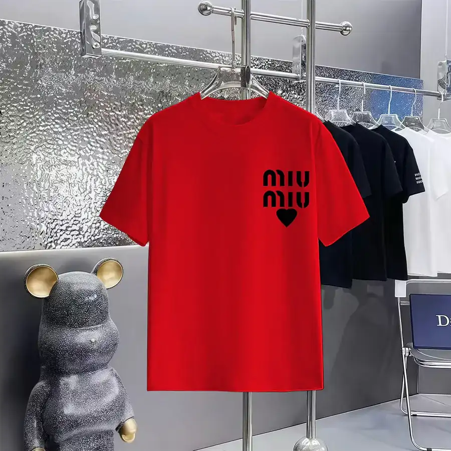 MiuMiU Menswear Print Round Neck Short Sleeve T Shirt
