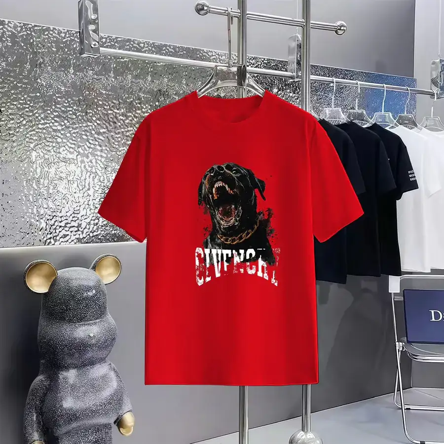 GIVENCHY Printed Round Short Sleeve T Shirt