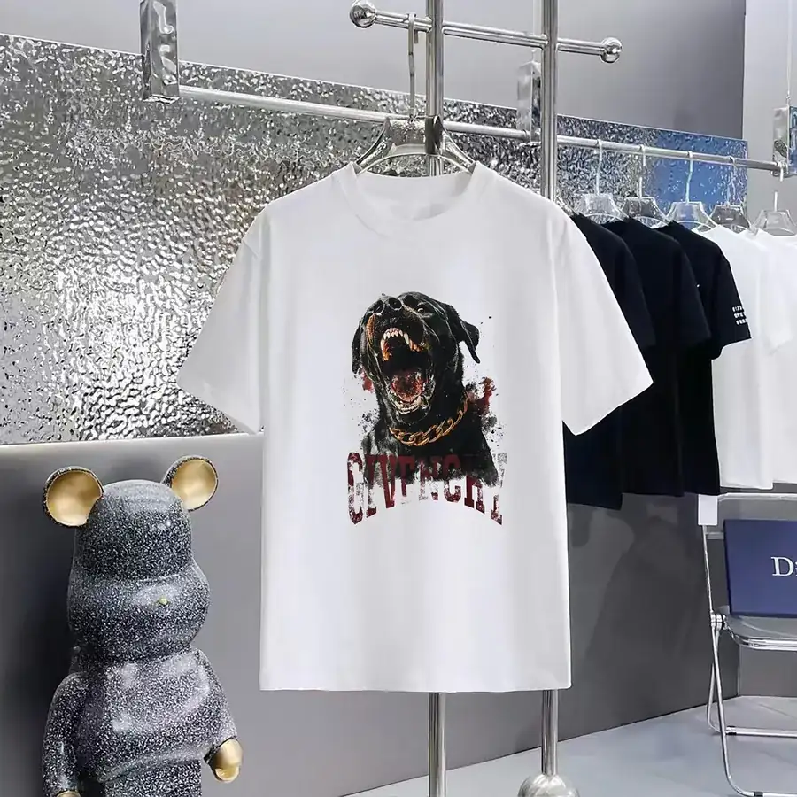 GIVENCHY Printed Round Short Sleeve T Shirt