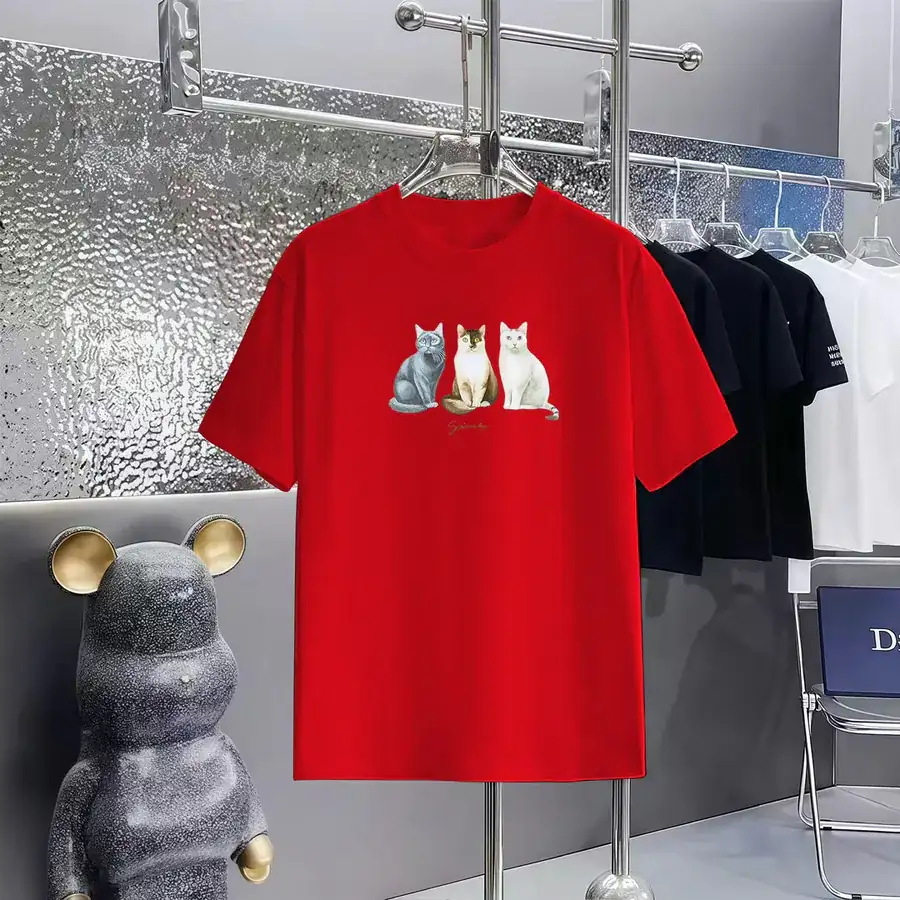 GIVENCHY Printed Round Short Sleeve T Shirt