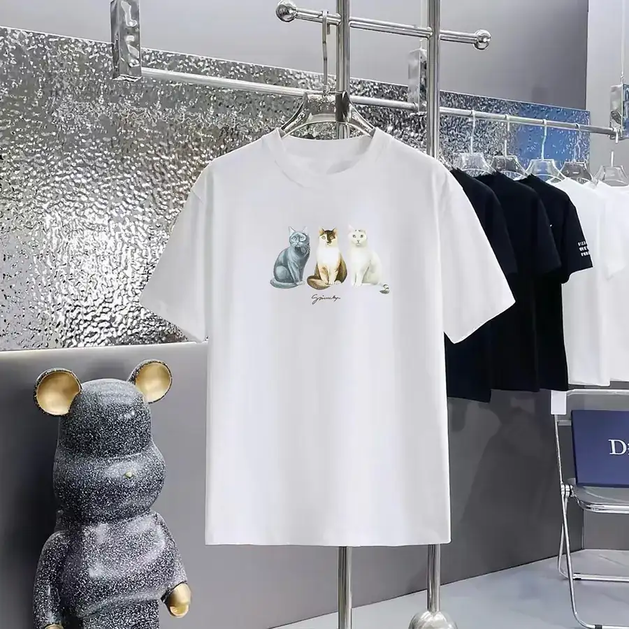 GIVENCHY Printed Round Short Sleeve T Shirt