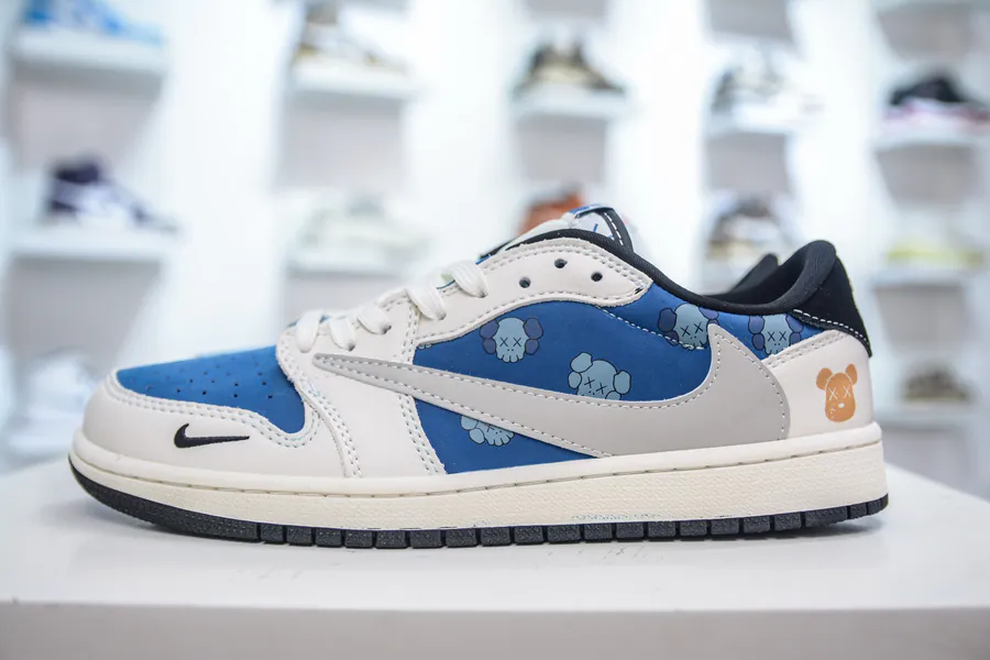 TS x Air Jordan x Kaws AJ1 Low Custom Edition