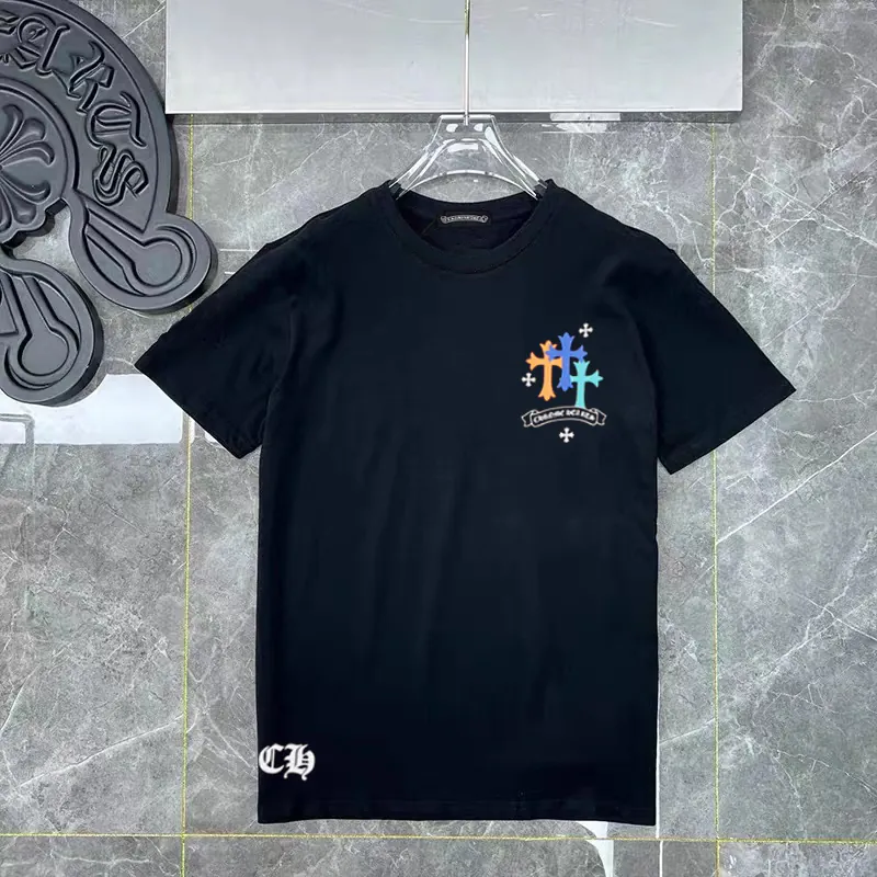 Come Hearts Rainbow Smile Flower Horsebit Print Loose Short Sleeve T Shirt in Black and White
