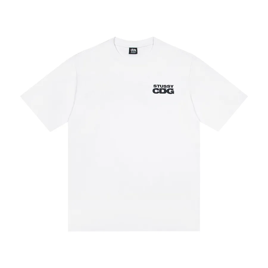 STU联名 Logo Print Round Neck Short Sleeve T Shirt for Men and Women