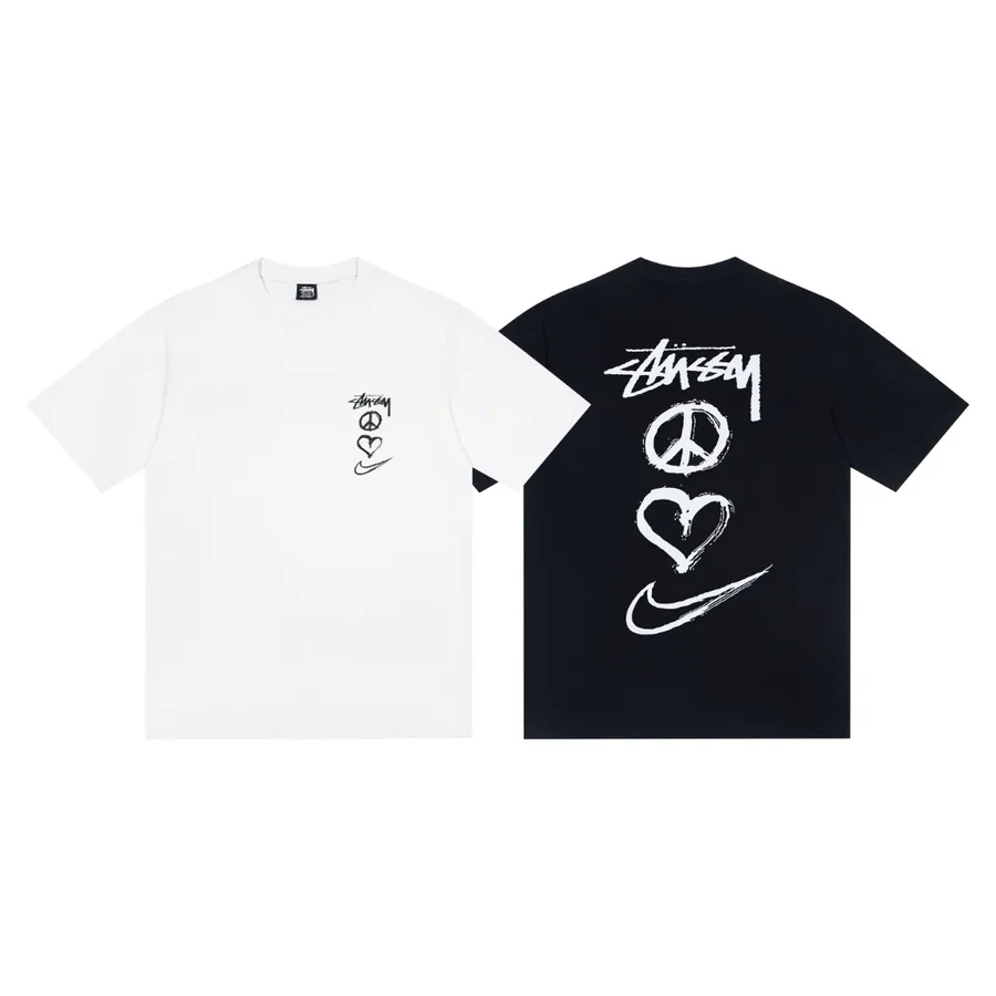 Stu X Chensheng Summer T Shirt with Heart Logo Print