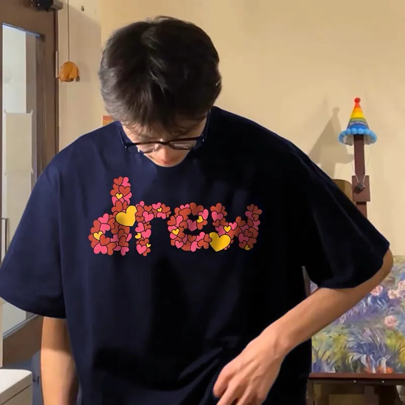 Drew House Heart Petal Print Short Sleeve情侣T恤