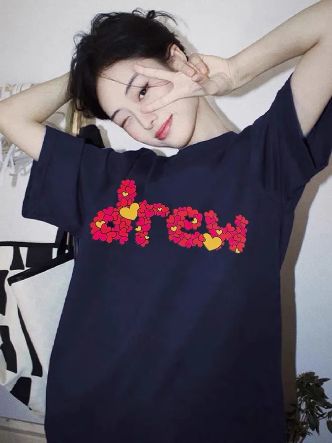 Drew House Heart Petal Print Short Sleeve情侣T恤