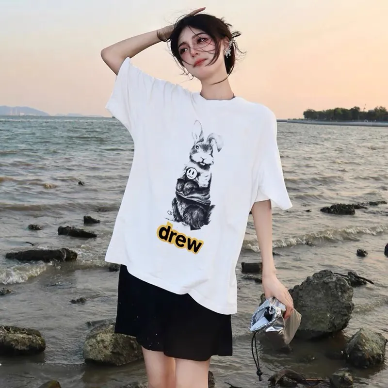 Drew House Hand Painted Bunny Graphic T Shirt Summer Collection