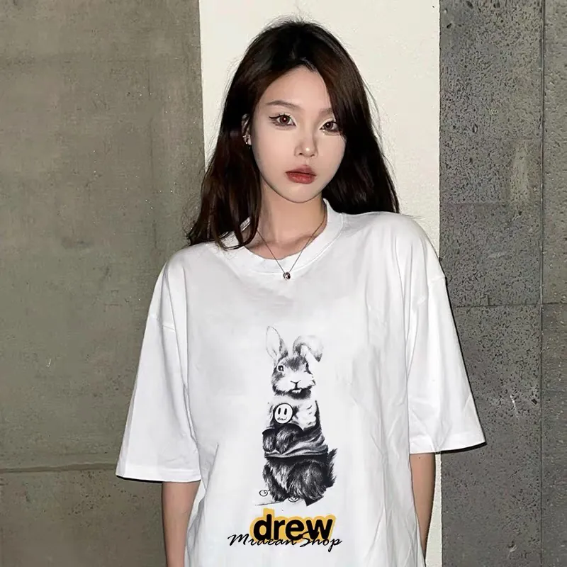 Drew House Hand Painted Bunny Graphic T Shirt Summer Collection