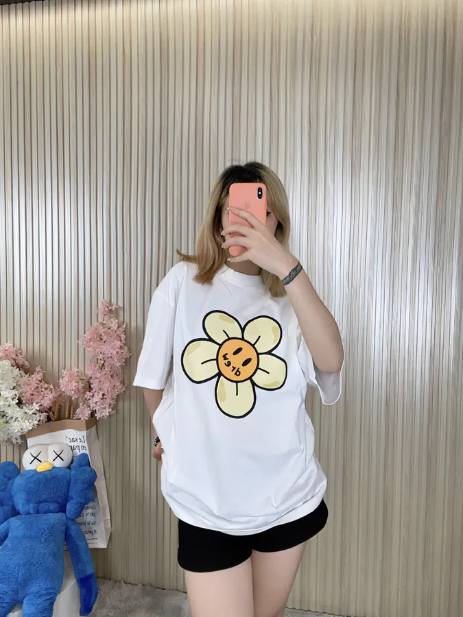 Drew House Royal Blue Daisy Smile Print Short Sleeve T Shirt