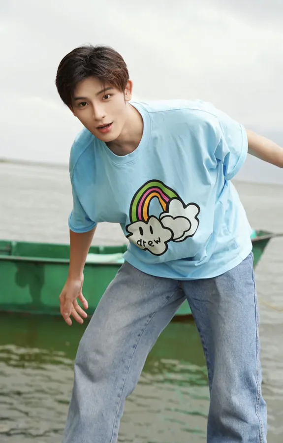 Drew House Smile Rainbow Color Cute Print Unisex Short Sleeve T Shirt