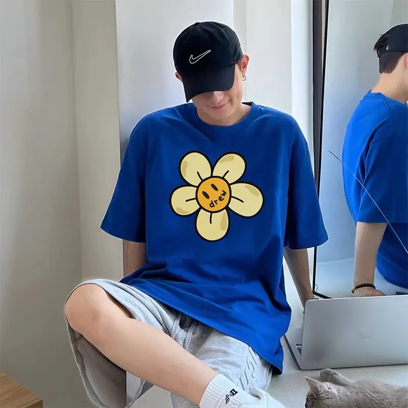 Drew House Royal Blue Daisy Smile Short Sleeve T Shirt