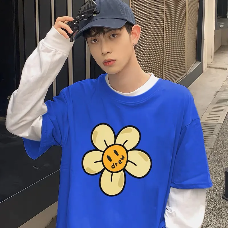 Drew House Royal Blue Daisy Smile Short Sleeve T Shirt