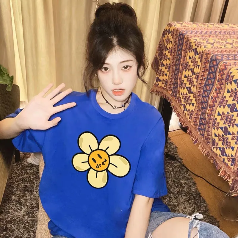 Drew House Royal Blue Daisy Smile Short Sleeve T Shirt