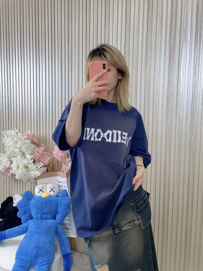 WE11DONE 24SS Gradual Tie Dye Logo Letter Print Round Neck T Shirt