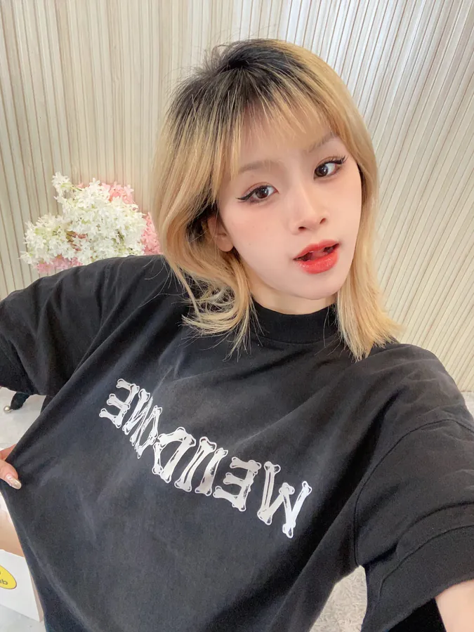 WE11DONE 24SS Gradual Tie Dye Logo Letter Print Round Neck T Shirt