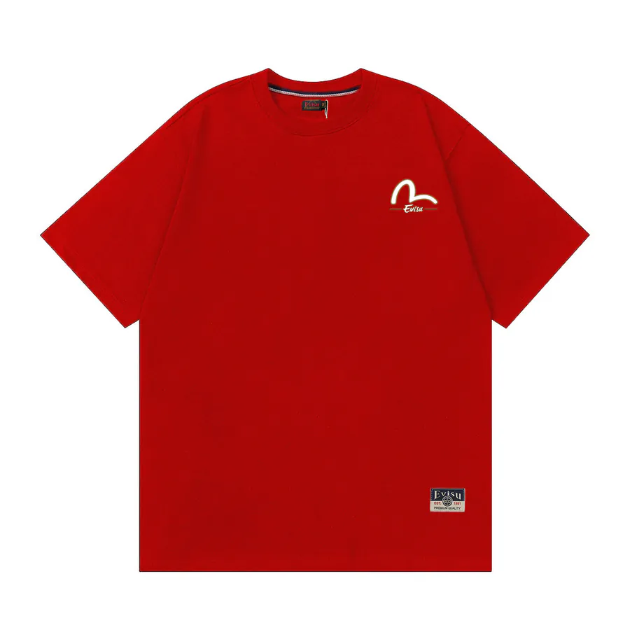 EVISU New Wave Pattern T Shirt, Casual Oversized Couple Design