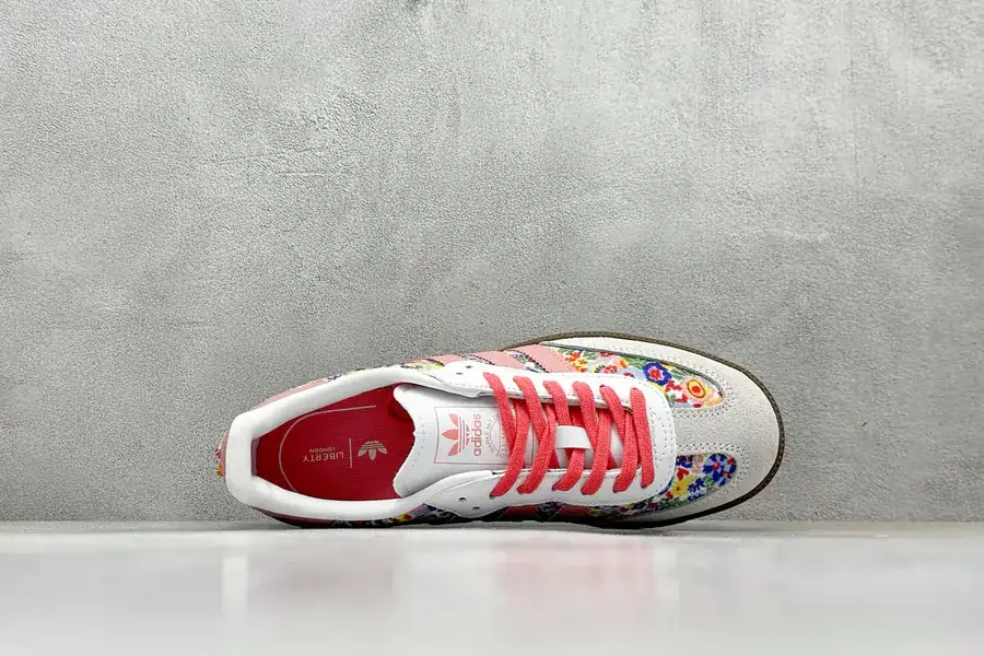 Liberty London x adidas originals Samba OG in Gray and Pink