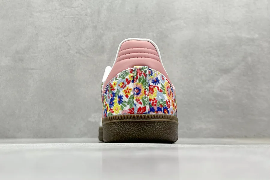 Liberty London x adidas originals Samba OG in Gray and Pink