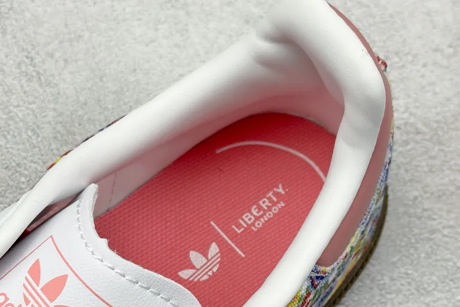Liberty London x adidas originals Samba OG in Gray and Pink