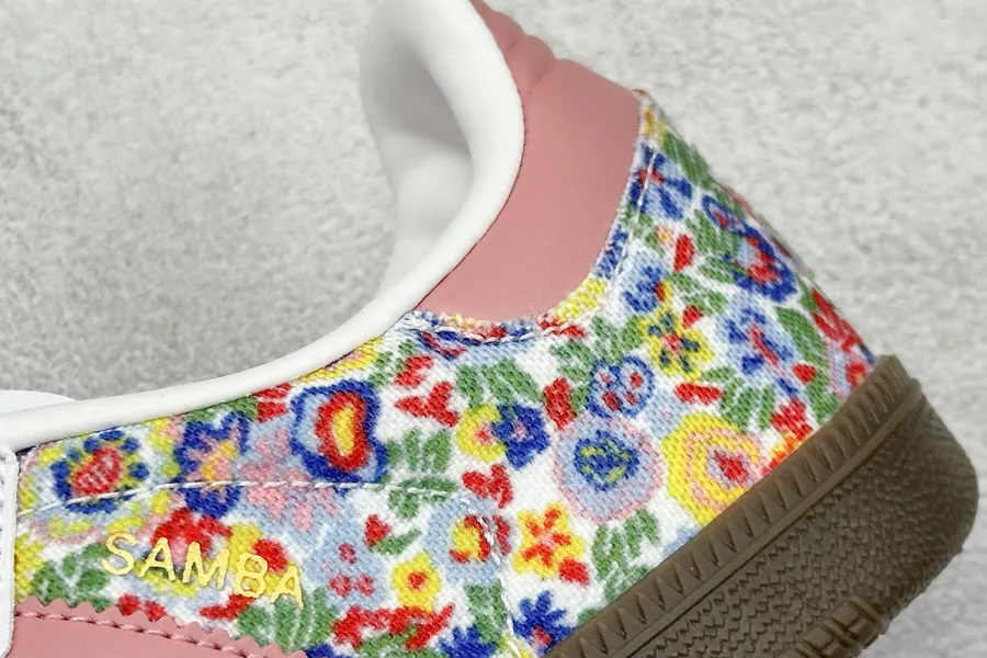 Liberty London x adidas originals Samba OG in Gray and Pink