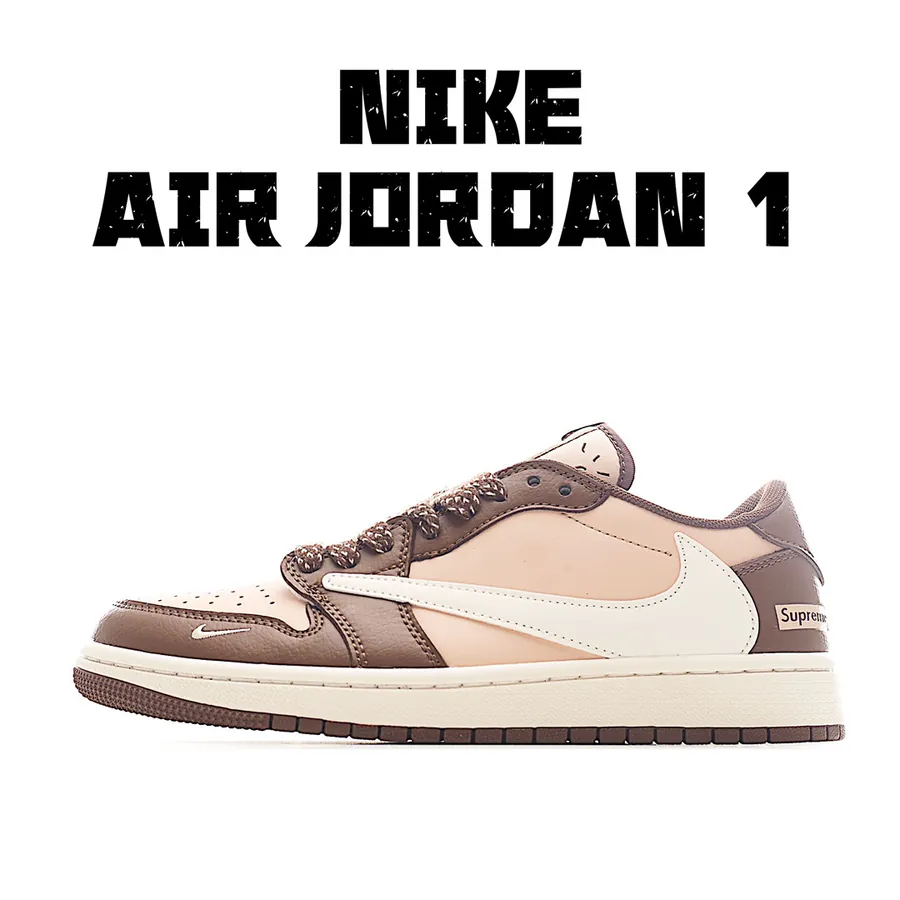 Travis Scott x Air Jordan 1 Reverse Mocha Low Top Cultural Basketball Shoes