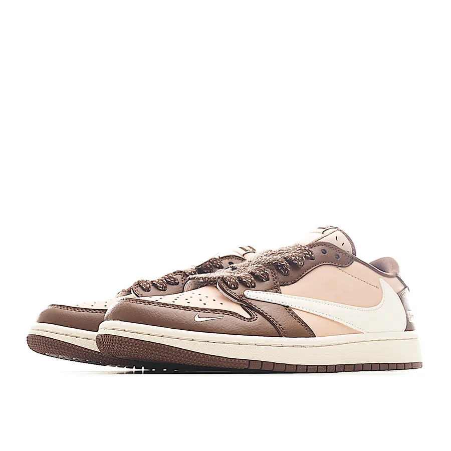 Travis Scott x Air Jordan 1 Reverse Mocha Low Top Cultural Basketball Shoes