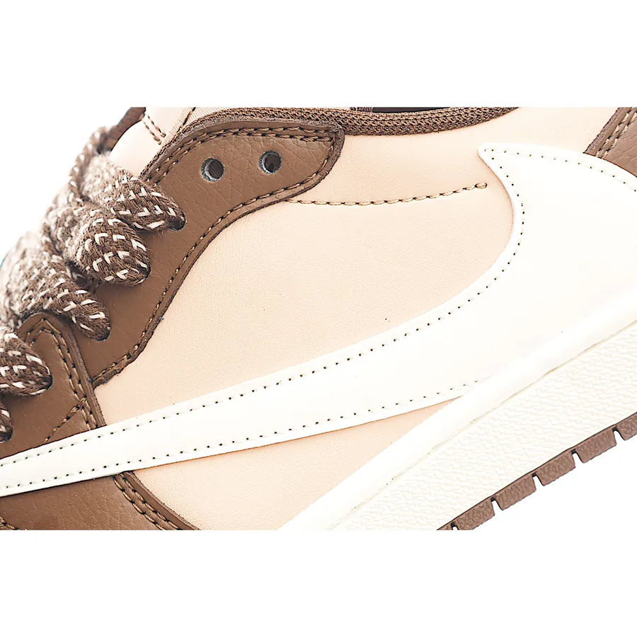 Travis Scott x Air Jordan 1 Reverse Mocha Low Top Cultural Basketball Shoes