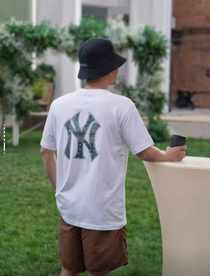 New Era MLB Logo Print Round Neck Sports T Shirt Unisex