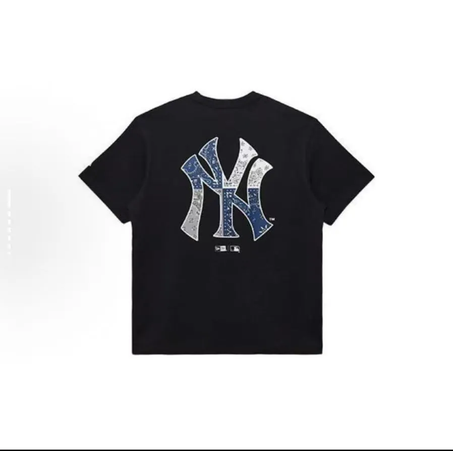 New Era MLB Logo Print Round Neck Sports T Shirt Unisex
