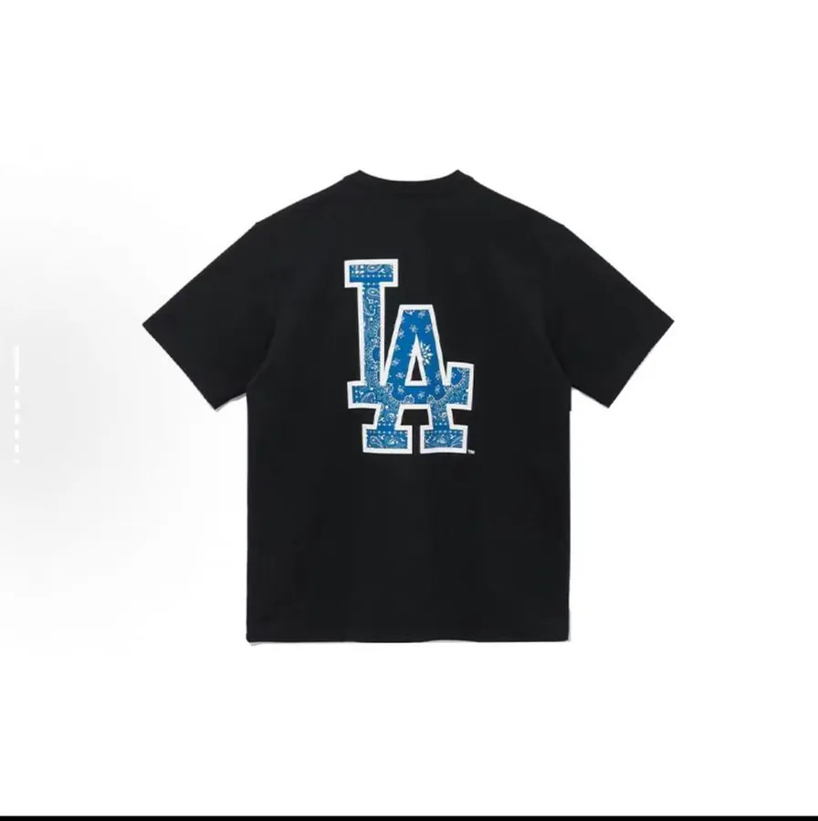 New Era MLB Logo Print Round Neck Sports T Shirt for Men and Women