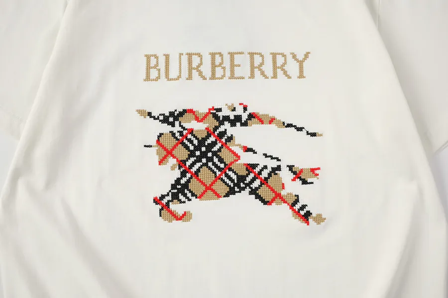 Bbr 2025 New Cross Stitch Horse Riding Cotton Short Sleeve T Shirt